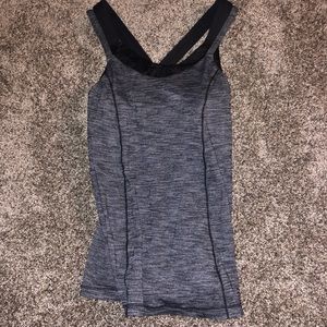 Grey lululemon tank with black built in bra